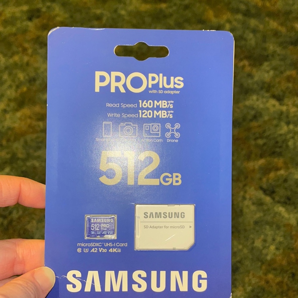 Samsung pro plus 512 gb with sd adapter